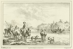 骡子的女人 作者 尼古拉斯·彼得斯（Nicolaes Pietersz）。 Berchem